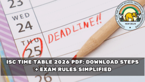 ISC Time Table 2026 PDF: Download Steps + Exam Rules Simplified