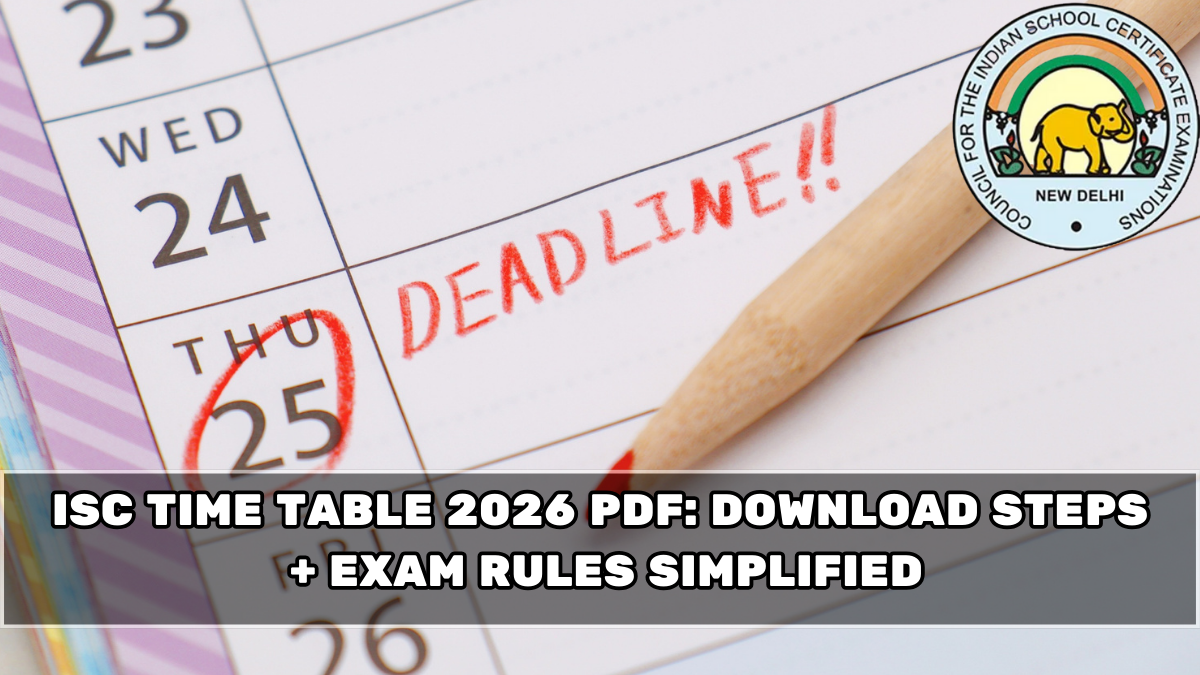 ISC Time Table 2026 PDF: Download Steps + Exam Rules Simplified