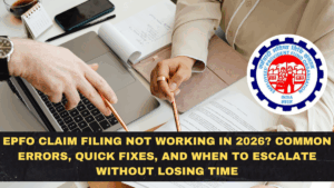 EPFO Claim Filing Not Working in 2026? Common Errors, Quick Fixes, and When to Escalate Without Losing Time