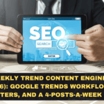 Build a Weekly Trend Content Engine for India SEO (2026): Google Trends Workflow, Topic Clusters, and a 4-Posts-a-Week Plan